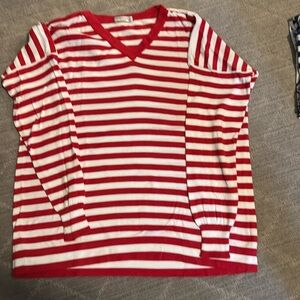 Red and white striped summer sweater